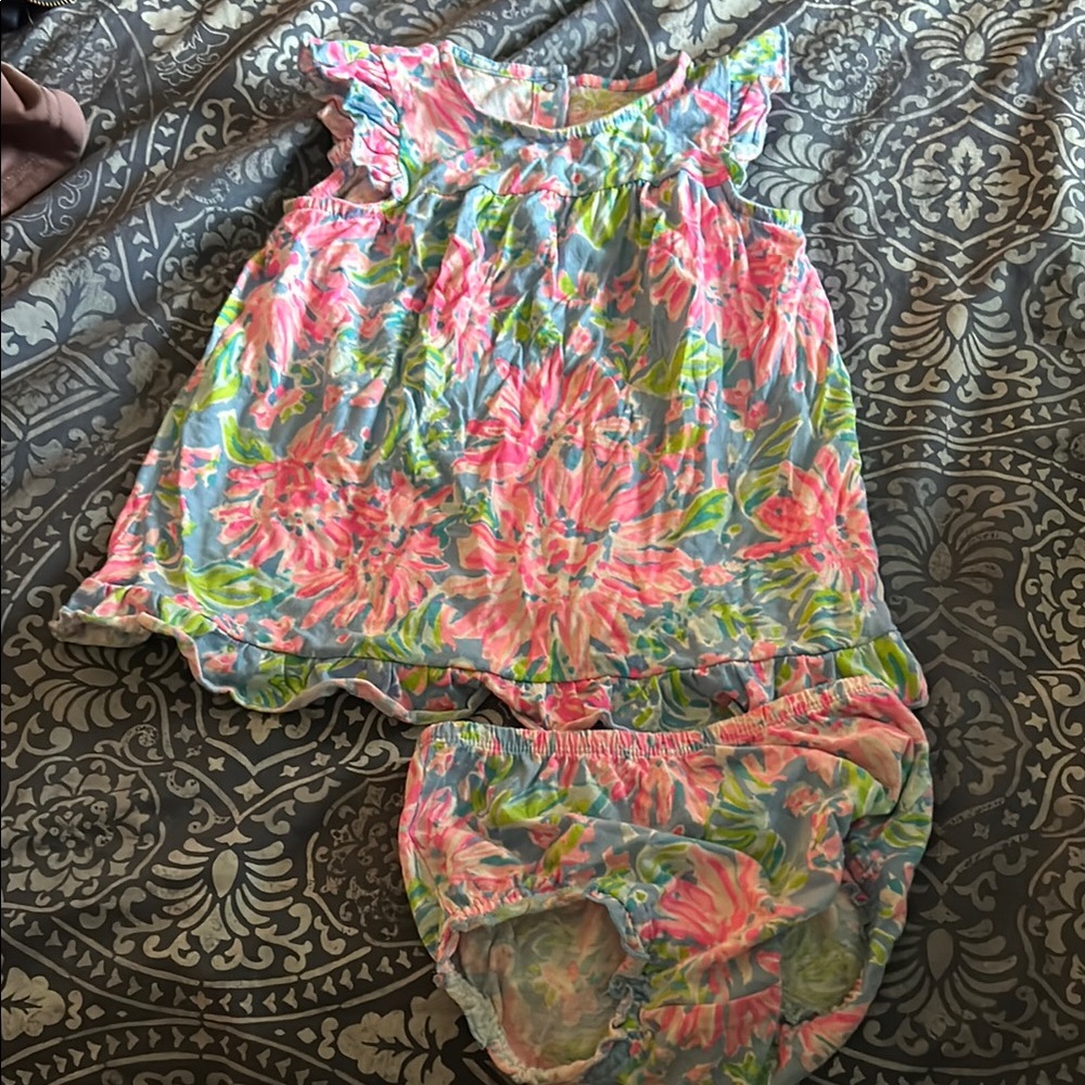 Floral Baby Dress with Bloomers